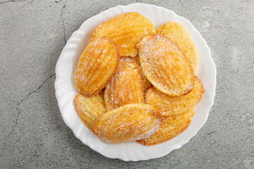 Wall Mural - Traditional madeleines with sprinkled sugar.