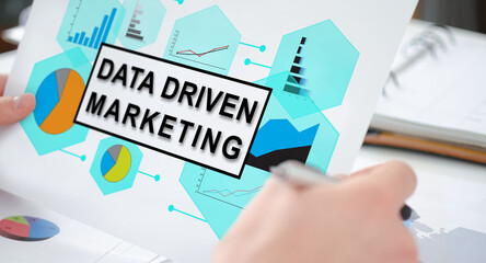 Wall Mural - Data driven marketing concept on a paper