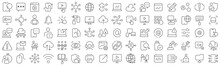Set Of Information Technology Line Icons. Collection Of Black Linear Icons