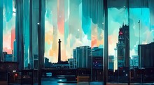 City At Night Wallpaper Illustration 