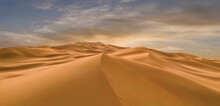 Beautiful Design Of Sand Dunes In The Desert On A Hot Summer Day