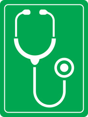 stethoscope medical instrument doctor sign icon vector 