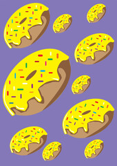 Poster - Donuts with yellow coating