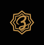 Fototapeta Desenie - Letter Z Gold Star Logo Vector in unique Style with Black Background