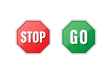 Wall Mural - Stop and go sign icon vector design