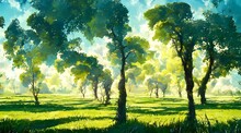Trees Surrounded By Green Grass Field During Daytime 