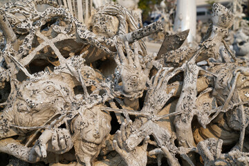 Wall Mural - Wat Rong Khun is a white Buddhist temple located near the city of Chiang Rai in Thailand