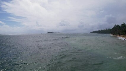 Sticker - HD aerial view of the coastal waves. Philippines.