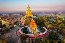 Big Buddha During Sunset At Wat Muang In Ang Thong, Thailand