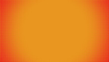 Comic Pattern Background. Halftone Background. Orange, Yellow Gradient Dotted Retro Backdrop. Dots Pattern Gradation From Corners. Design Element Background For Web Banners, Posters, Cards, Wallpaper.