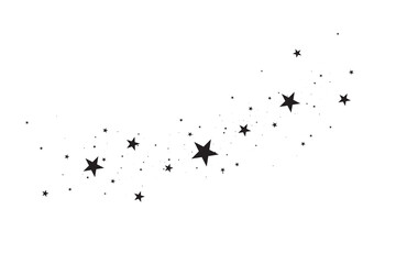 Wall Mural - stars on a white background. black star shooting with an elegant star.meteoroid, comet, asteroid, st