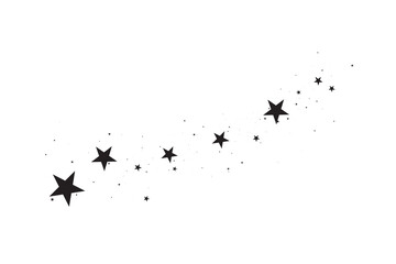 Wall Mural - stars on a white background. black star shooting with an elegant star.meteoroid, comet, asteroid, st