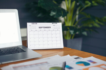 Wall Mural - calendar for organizer to plan timetable, daily appointment, and management job at office desk. plan
