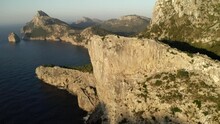 Aerial Shot Of The Mirador Es Colomer At Sunset In Mallorca, Spain
