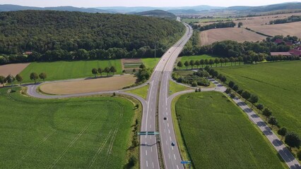 Sticker - Aerial shot of a highway exit on the German Autobahn