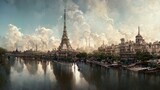 Fototapeta Paryż - Abstract Painting Of Paris With Eiffel Tower