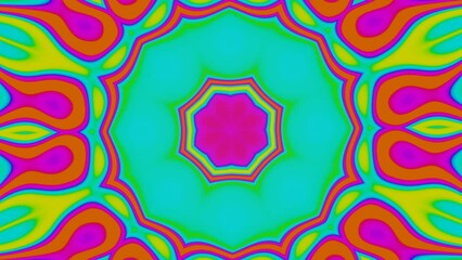 Poster - Kaleidoscope dynamic creative background of a star shaped. Design. Psychedelic pattern of changing multicolored shapes.