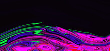 Bright Fluid Violet Black Purple Pink Blue Neon Green Background. Abstract Liquid Wave. Art Trippy Digital Screen. Celebration Backdrop. Banner. Template. Luxury Texture. Creative Flyer. Metaverse.