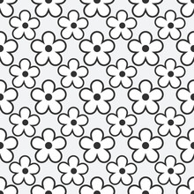 Frangipani Black White Seamless Pattern