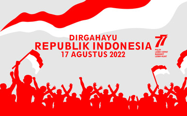 Wall Mural - Happy Republic of Indonesia, background August 17th, Indonesia's birthday, Independence Day