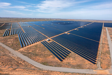 Wall Mural - A solar power grid near the outback New South Wales town of Broken Hill