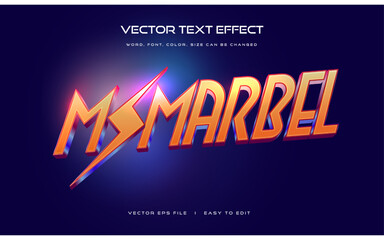 Hero ms marbel lightning editable superhero style text effect