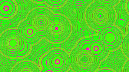 Fototapete - Bright rotating pattern of pulsating circles. Design. Bright background with sharp pulsating circles and rings. Background with lots of moving and pulsating rings on colored background