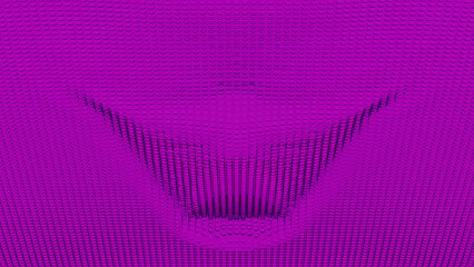 Poster - Minimalistic colorful rippling background. Design. Geometric motion pattern with wavy surface of many rows of particles.