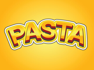 Pasta text effect template with 3d bold style use for logo