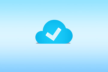 Poster - 3D rendering cloud computing for data download and upload, technology transformation concept.