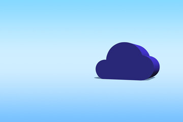 Poster - 3D rendering cloud computing for data download and upload, technology transformation concept.