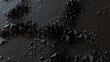 © RocknRoller Studios - Dark Futuristic Surface with Tetrahedrons. Black, Abstract 3d Background.