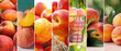 Leinwandbild Motiv Collage with sweet ripe peaches