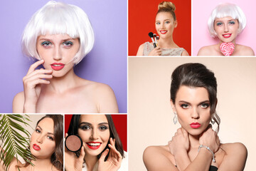 Sticker - Beauty collage with fashionable young women