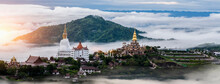 Viewpoint Of Wat Phra That Pha Son Kaew, Khao Kho, Phetchabun, Thailand, Buddhist Concept.
