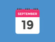 september 19 calendar reminder. 19th september daily calendar icon template. Vector illustration 
