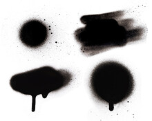 Spray, Paintbomb Collection Black Stain Spray Paint Graffiti Set Splatter Group Of Objects White Backgrounds Ambiance Street Effect Area Text