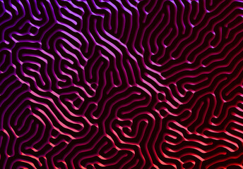 Poster - Abstract background with optical illusion generative pattern and vibrant dark neon colors.