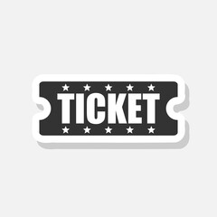 Wall Mural - Ticket sticker icon isolated on white background