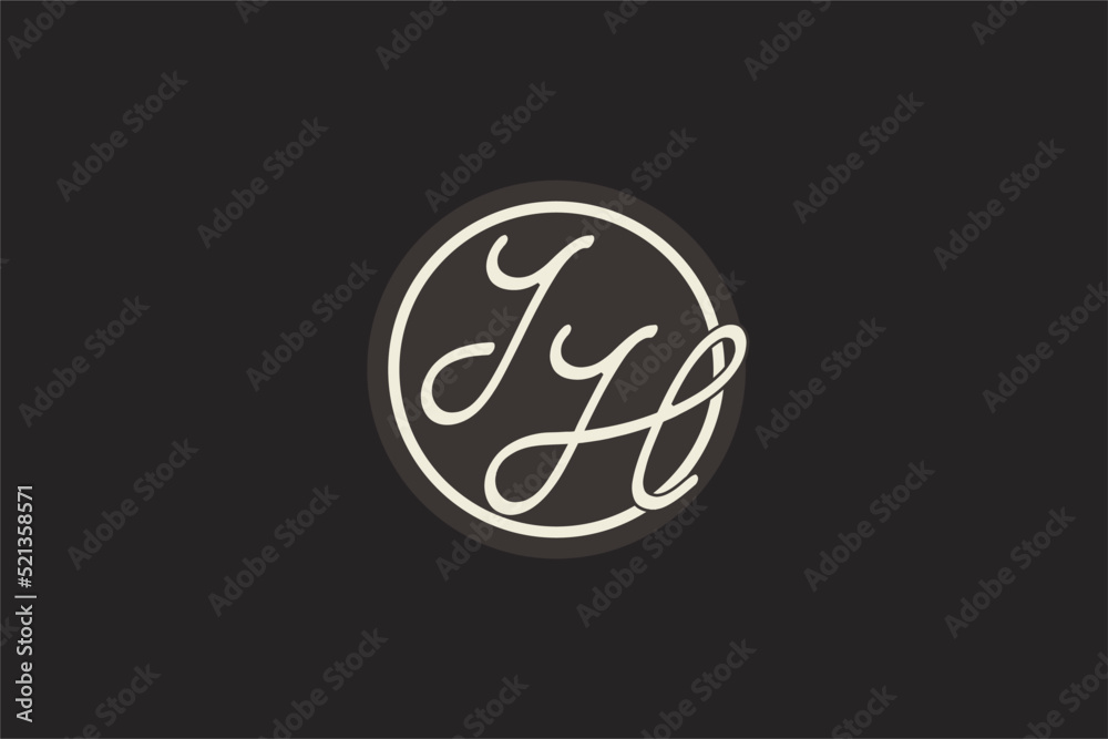 Initial letter IH monogram logo with simple and creative cirle line ...