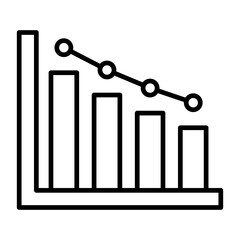 Canvas Print - Decline Diagram Line Icon