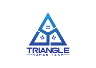 Wall Mural - Triangle home team logo template. Unique lamp logo, creative idea vector illustration.