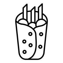 Sticker - Burrito Line Icon