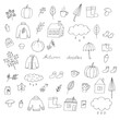 © Екатерина Хныкина - Autumn set vector illustration, hand drawing doodles