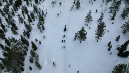 Sticker - Scenic aerial view of highlands in Finland in winter