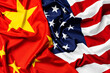 Leinwandbild Motiv American and Chinese flags, diplomatic crisis concept
