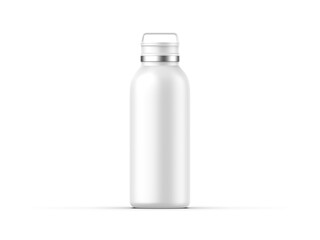 Wall Mural - Tumbler thermos flask mockup template on isolated white background, 3d render illustration.