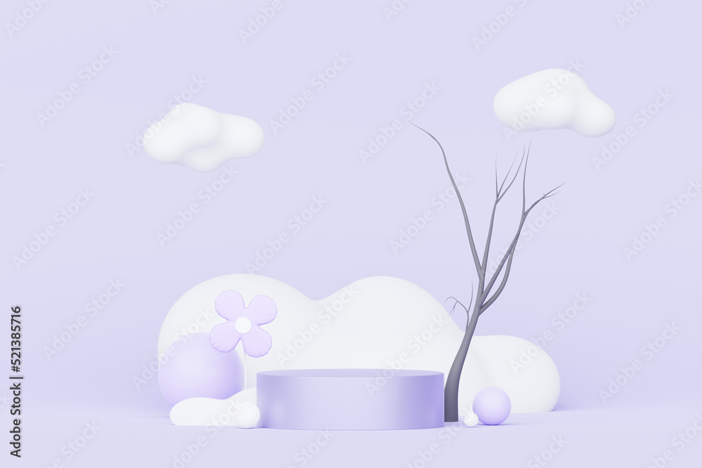 3d render Pastel Purple minimal background with podium stand. Purple ...