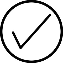 Poster - black check mark icon in a circle . tick symbol, tick icon vector illustration.
