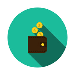 Sticker - Golden Coins Fall In Purse Icon